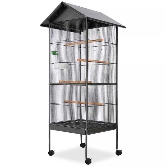 Gaiola para Pássaros com Telhado 66x66x155 cm