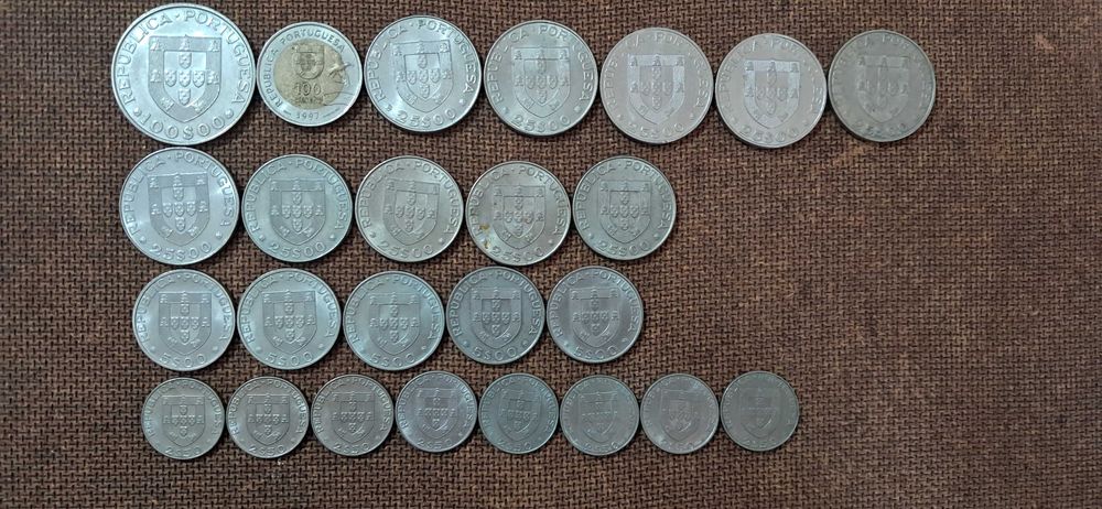 Conjunto lote moedas portuguesas