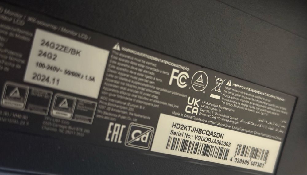 Monitor AOC 24G2ZE/BK 23.8” Full HD IPS 240Hz 1ms Gamingowy