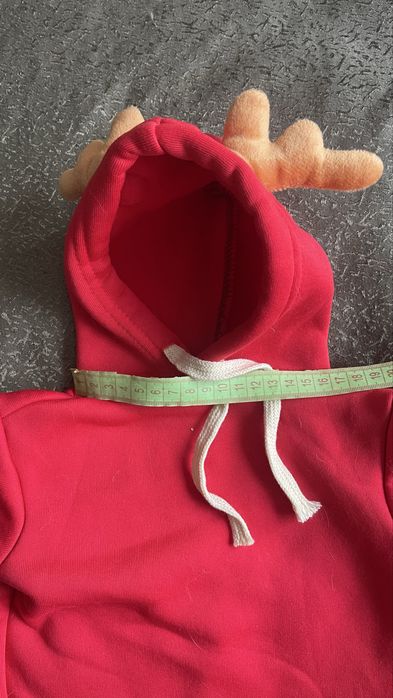 Одяг для собак, котів, червоне худі, олень