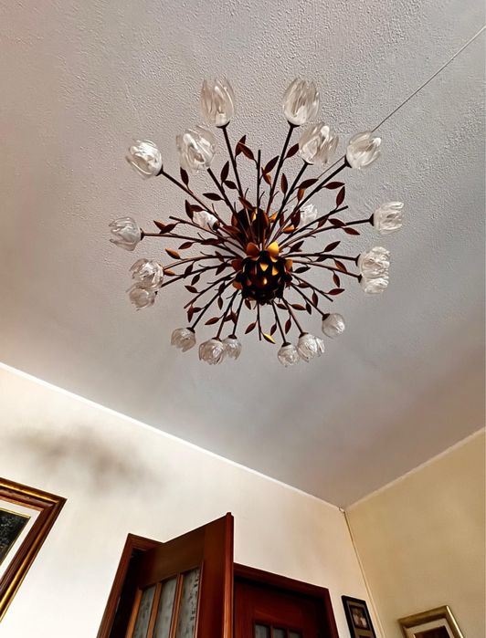 Candeeiro tecto Cobre Flores