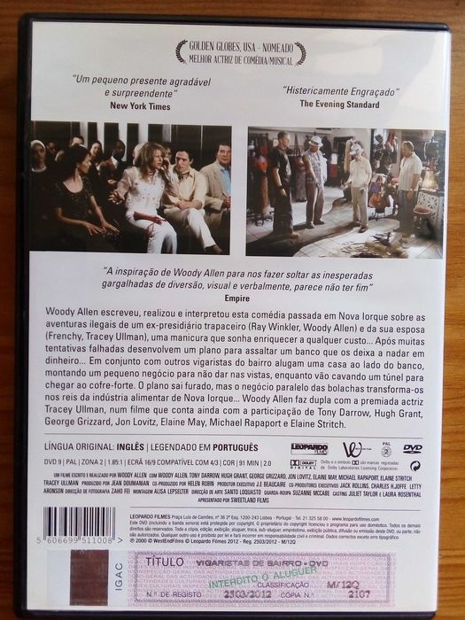 Vigaristas de Bairro, Woody Allen, Tony Darrow, Hugh Grant,