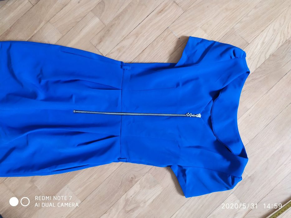 Плаття-тюльпан синє, розмір S 36, з замком на спинці