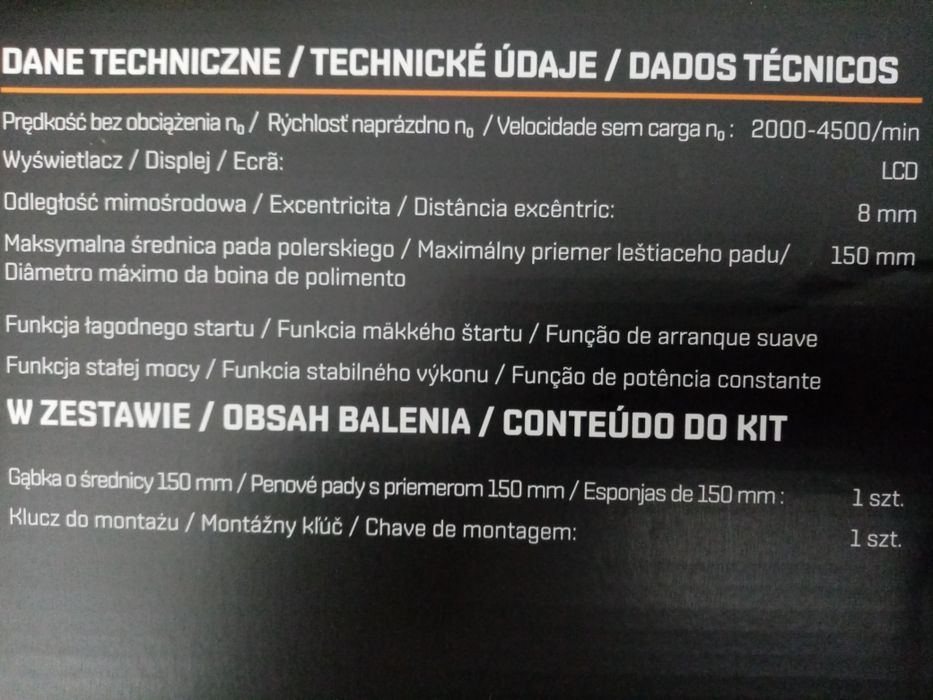 Polerka akumulatorowa do lakieru Nowa  20V Niteo
