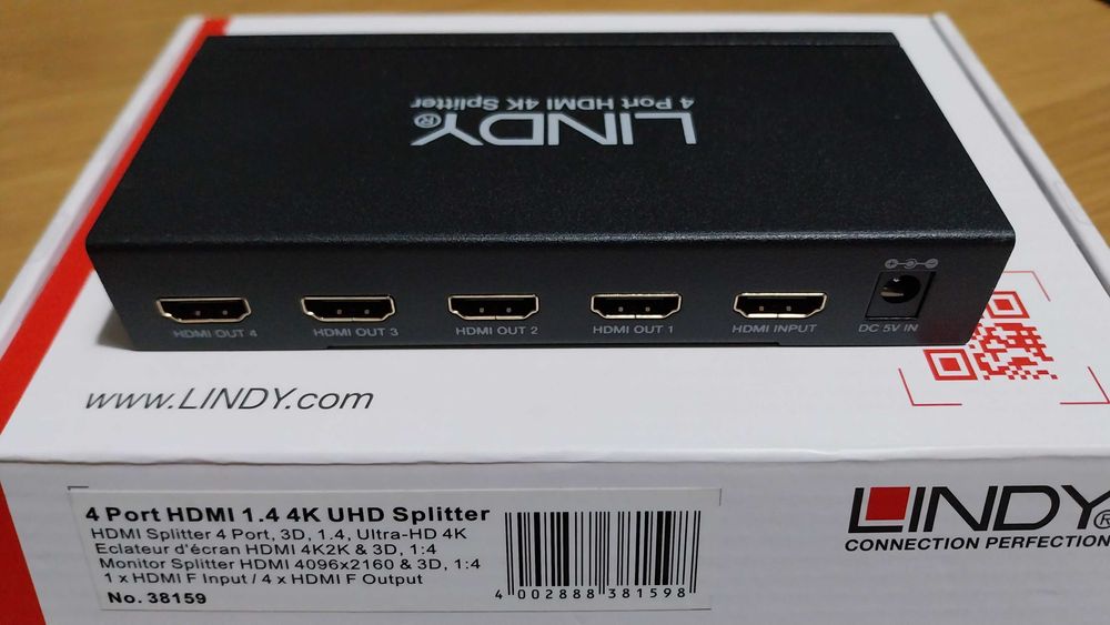 Divisor LINDY de 4 entradas HDMI