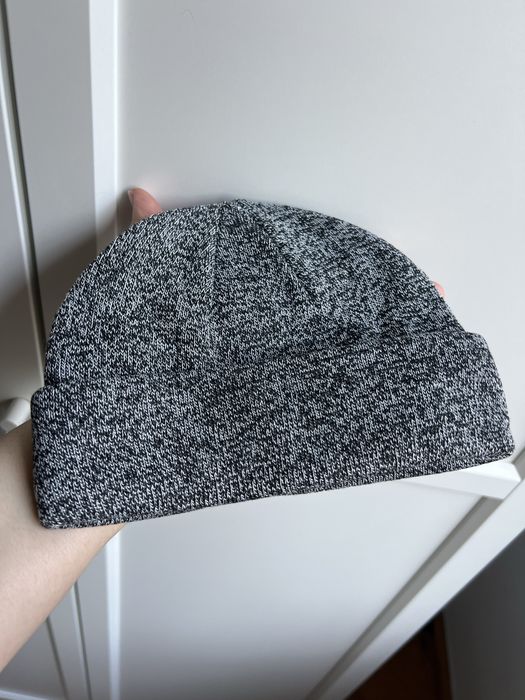 ASOS nowe 2 czapki mini fisherman beanie czarny szary melanż 2 set autumn winter jesień zima