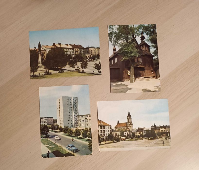 Stare pocztówki widokówki PRL Ostrowiec Świętokrzyski zestaw 4 sztuki