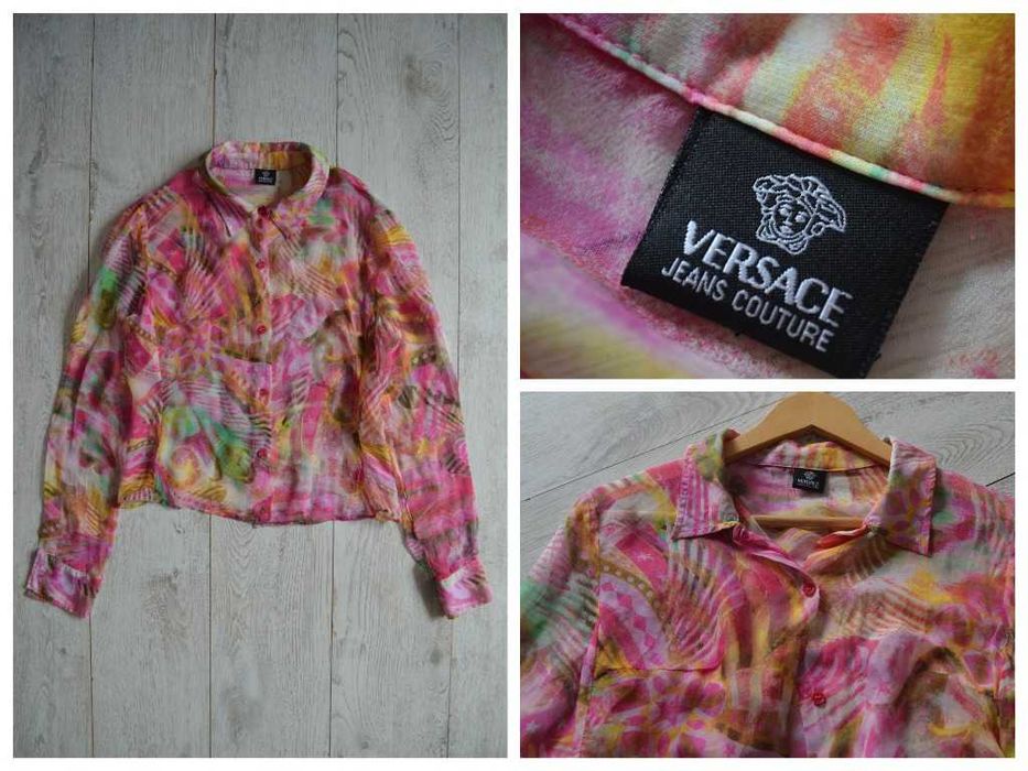 Женская винтажная кофта-блуза Versace Couture Оригинал дизайнерская ХС-С шелк