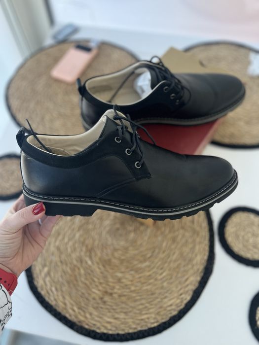 Туфлі чоловічі чорні шкіряні класичні на шнурках 43