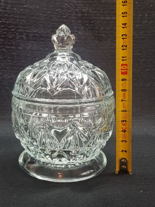 Bomboniera cukiernica kryształowa szkło kryształowe Vintage PR