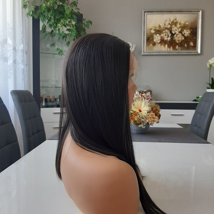 Peruka lace front ciemny brąz 40 cm