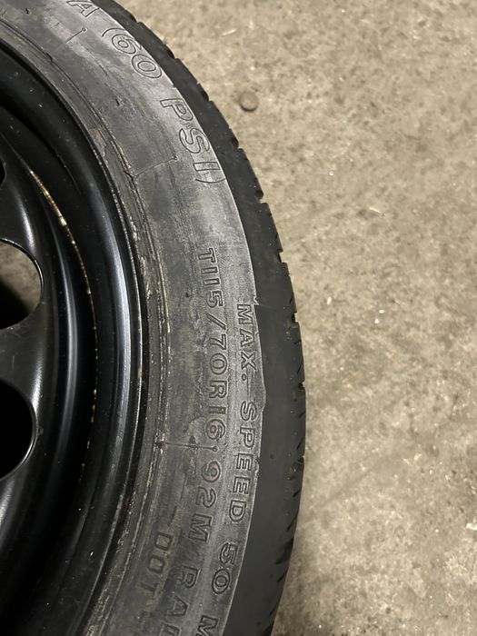 Kolo zapasowe dojazdowka 16 cali 5x110 115/70r16 GM