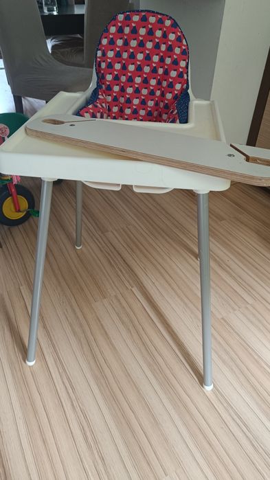 Krzesełko do karmienia IKEA Antilop + Drewniany Podnóżek Akcesoria Zestaw