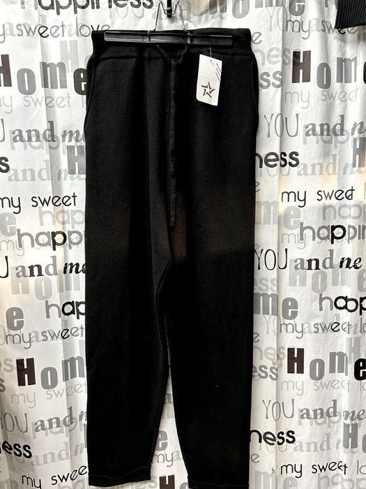 Брюки трикотажные, натуральные, вязанные, тёплые, чёрные, Италия,46-50