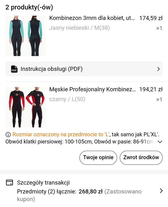 Pianka kombinezon do nurkowania