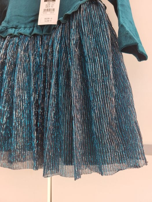 Nowa elegancka sukienka 80 Cool Club Smyk świąteczna zielona