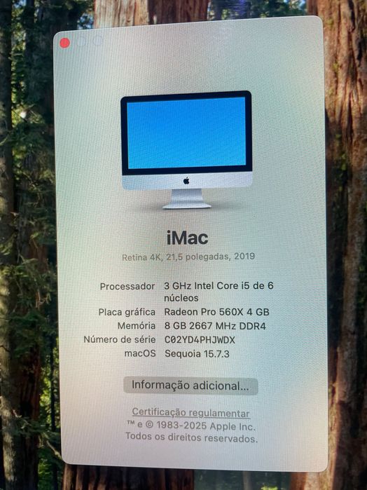 iMac 2019 4K 6 Core Sequoia em caixa com teclado e rato magic apple