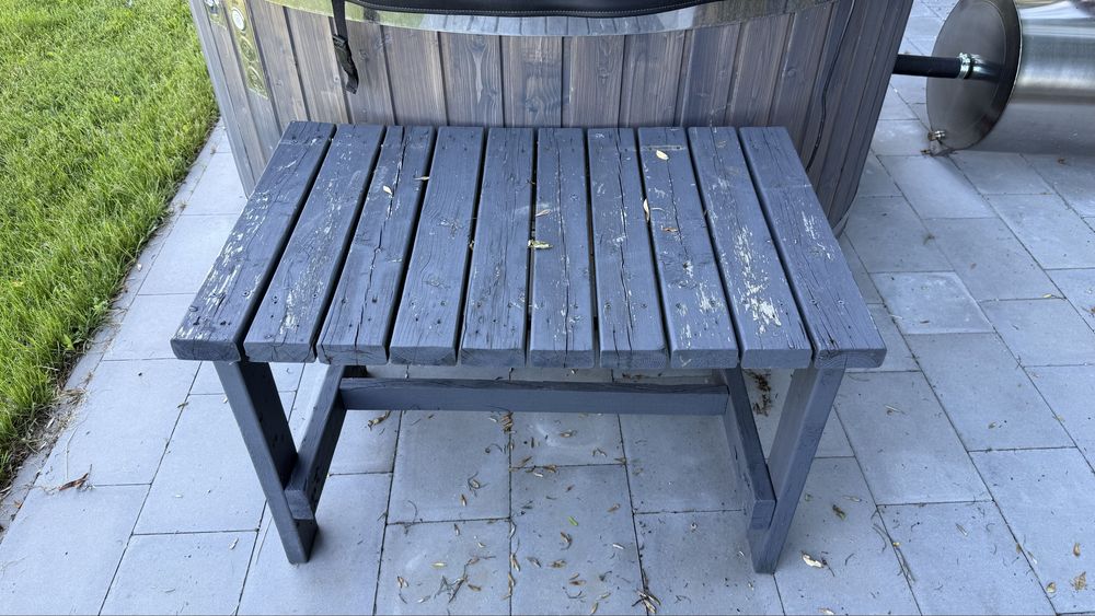 Komplet tarasowo - grillowy - stół, 2 ławki i 2 krzesła