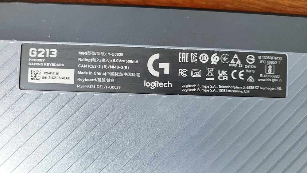 Клавіатура Logitech G213 Prodigy Gaming Keyboard USB UKR