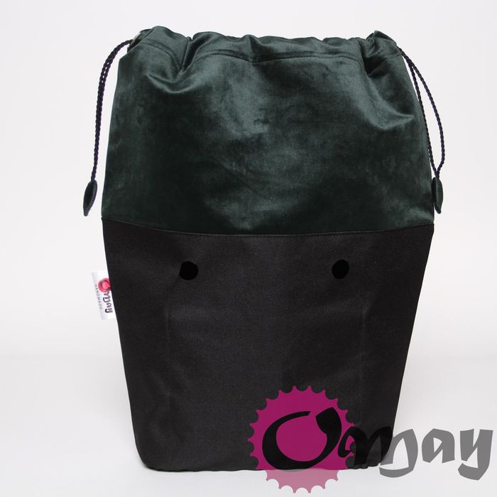 organizer do OBAG MINI worek welur Zielony Butelkowy Velvet komin OMAY