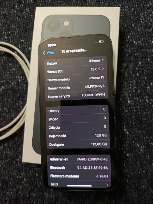Telefon Apple iPhone 13 Midnight, 88% kondycja baterii