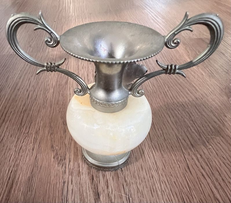 2 X Vaso vintage Ónix e latão.