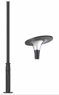 Zestaw Lampa solarna ATHENA + Słup aluminiowy czarny 3m