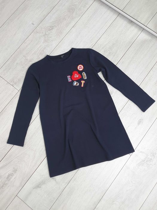 Lizai granatowa tunika bluzka z naszywkami M 38