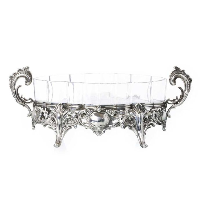 Centro de mesa floreira com plateau em prata