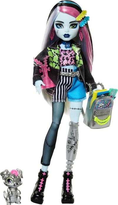 Фрэнки Штейн с питомцем Monster High Frankie Stein Denim Jacket HXH73