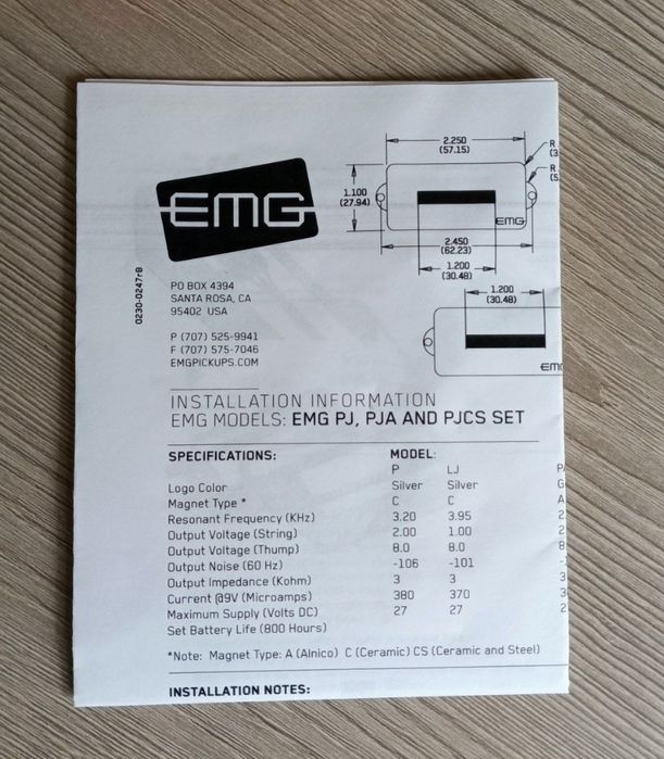 EMG P5J Set звукознімачі для 5-струнної бас-гітари