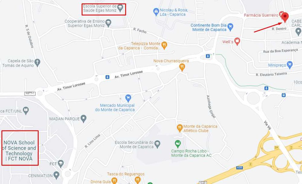 Quartos para estudantes - FCT NOVA e Egas Moniz - Monte de Caparica