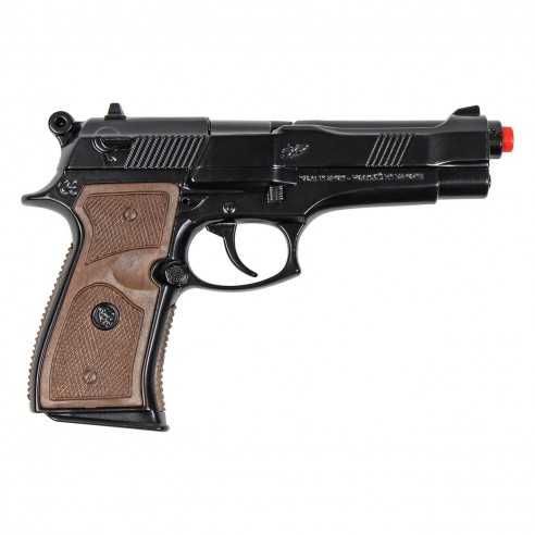 Pistola de policia metal de fulminantes 8 tiros 22,5x4x13cm