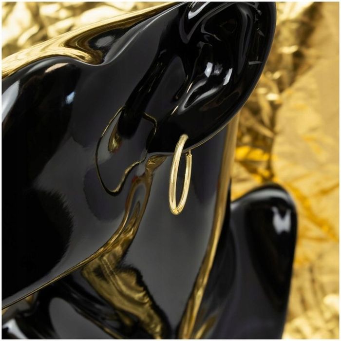 Pozłacane Kolczyki Ze Stali Chirurgicznej, Duże Złote Koła 4,5 Cm Prez