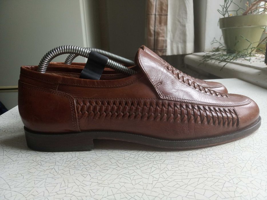 Кожаные плетеные туфли лоферы Russell&Bromley, размер 42, стелька 265 мм