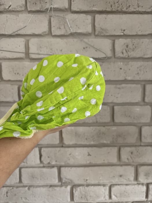 Zielona w kropki białe Czapka medyczna chirurgiczna czepek medyczny