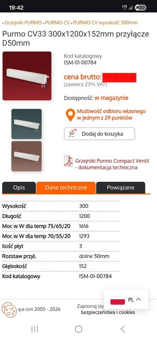 Grzejnik Purmo cv 33