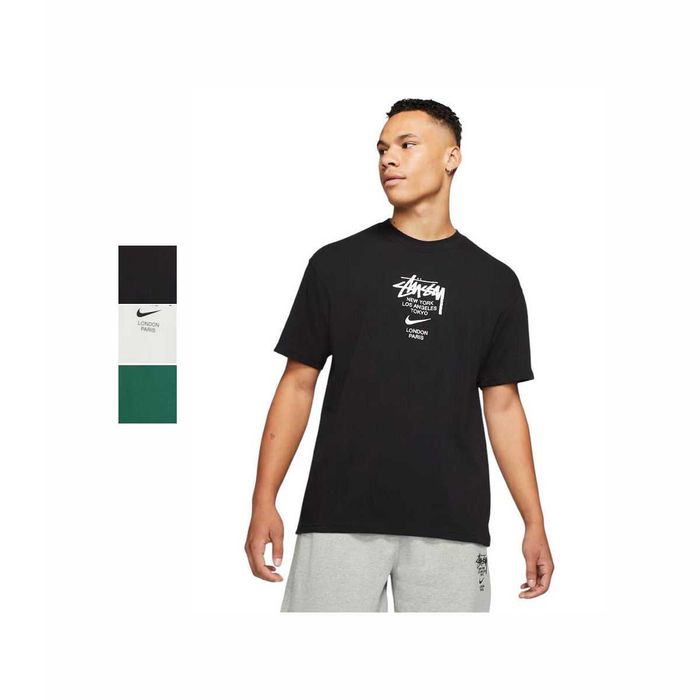 Футболка NIKE X STUSSY International T-shirt Black \ White \ Green