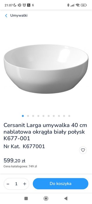 Tanio polecam znanej firmy Cersanit model larga 40 cm