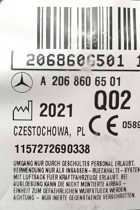 Airbag Banco Esquerdo A2068606501 - MERCEDES-BENZ C-CLASS