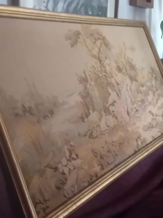 Quadro em tapeçaria antigo