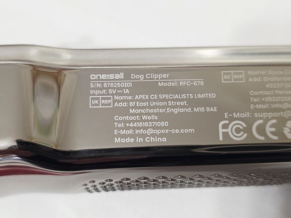 Машинка для стрижки собак 10 Вт ONEISALL RFC-676 професійна