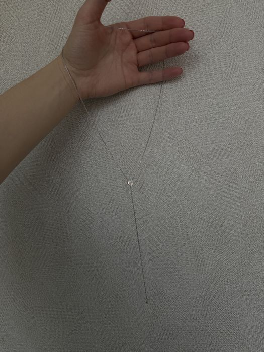 Кольє краватка , срібний ланцюжок  рухоме серце