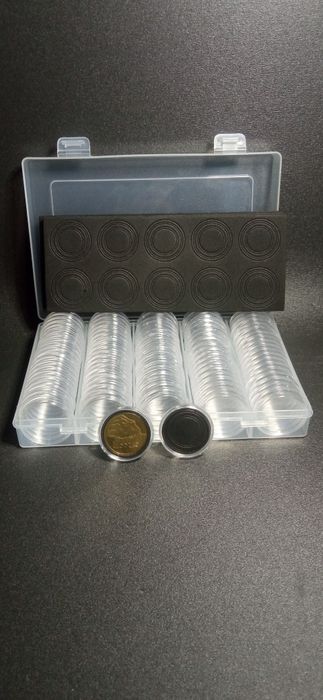 Kapsle na monety 30 mm z regulacją średnicy 100 sztuk