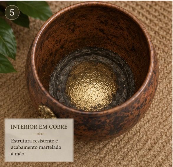 Par de Cachepots / Jardineiras em Cobre Martelado – Anos 80