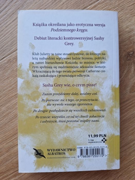 Klub Julietty - Sasha Grey, książka