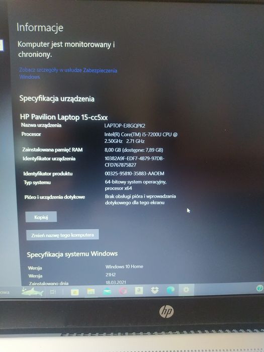 Laptop HP Pavilion gamingowy Intel Core i5 4 rdzenie RAM 16GB GF2gb