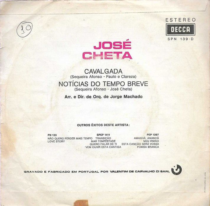 José Cheta - - - - - Cavalgada - - - - - Single
