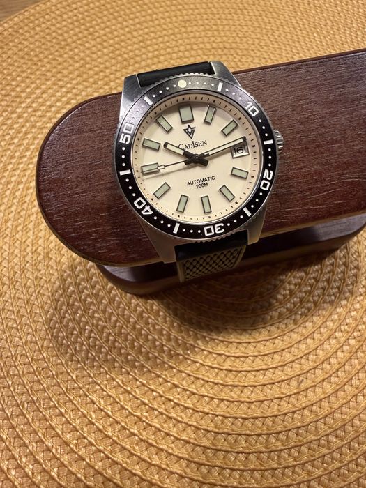 Zegarek automatyczny cadisen nh35 szafir diver automatic pagani orient luma sea mod