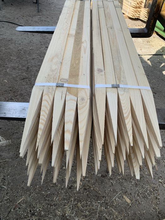 Paliki drewniane 3,2 x 3,2 x 120cm na pomidory kołki tyczki słupki wysyłka